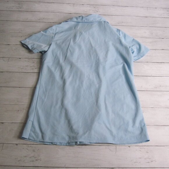 Crest Vintage Women's Blue Tunic Smock Top Size M Retro Diner Cafe Waitress - Picture 5 of 6